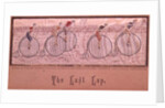 The Last Lap, Penny Farthing Race woven silk Stevengraph, by Thomas Stevens of Coventry, 1872 by Anonymous