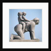 Woman with two children riding on her back by Gustav Vigeland