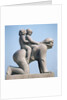 Woman with two children riding on her back by Gustav Vigeland