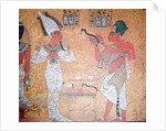 Ay performing the opening of the mouth ceremony on the mummy of Tutankhamun from the Tomb of Tutankhamun, New Kingdom by Egyptian 18th Dynasty