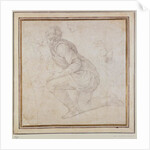 Inv. 5211-75 Fawkener Recto Kneeling man by Michelangelo Buonarroti
