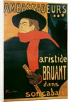 Ambassadeurs: Aristide Bruant, 1892 by Henri de Toulouse-Lautrec