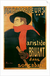 Ambassadeurs: Aristide Bruant, 1892 by Henri de Toulouse-Lautrec