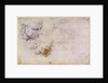 W.60 Sketch of a male head, in two positions by Michelangelo Buonarroti