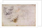 W.60 Sketch of a male head, in two positions by Michelangelo Buonarroti