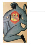 Hanuman revealing Rama and Sita enshrined in his heart, painted by a member of the Patua caste, 1880 by Indian School