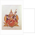 Saratheswathee, hindu goddess of learning, with Singhalese and English inscription by School Indian