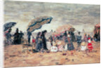 Parasols on the Beach, Trouville, 1886 by Eugene Louis Boudin