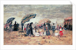Parasols on the Beach, Trouville, 1886 by Eugene Louis Boudin