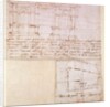 W.23r Architectural sketch with notes by Michelangelo Buonarroti