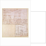 W.23r Architectural sketch with notes by Michelangelo Buonarroti