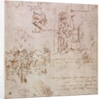 W.3v Roughly sketched designs for furniture and decorations by Michelangelo Buonarroti