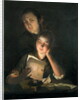A Girl reading a letter by Candlelight, with a Young Man peering over her shoulder, c.1760-2 by Joseph Wright of Derby