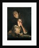 A Girl reading a letter by Candlelight, with a Young Man peering over her shoulder, c.1760-2 by Joseph Wright of Derby