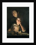 A Girl reading a letter by Candlelight, with a Young Man peering over her shoulder, c.1760-2 by Joseph Wright of Derby