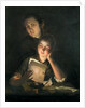 A Girl reading a letter by Candlelight, with a Young Man peering over her shoulder, c.1760-2 by Joseph Wright of Derby