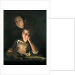 A Girl reading a letter by Candlelight, with a Young Man peering over her shoulder, c.1760-2 by Joseph Wright of Derby