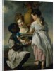 A Conversation between Girls, or Two Girls with their Black Servant, 1770 by Joseph Wright of Derby