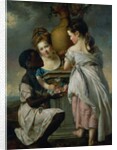 A Conversation between Girls, or Two Girls with their Black Servant, 1770 by Joseph Wright of Derby