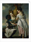 A Conversation between Girls, or Two Girls with their Black Servant, 1770 by Joseph Wright of Derby