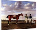 Zinganee held by Sam Chifney Junior with the owner Mr. William Chifney, at Newmarket, c.1829 by Benjamin Marshall