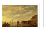 A herdsman with five cows by a river, c.1650-5 by Aelbert Cuyp