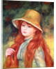 Young girl with long hair, or Young girl in a straw hat, 1884 by Pierre Auguste Renoir