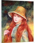 Young girl with long hair, or Young girl in a straw hat, 1884 by Pierre Auguste Renoir