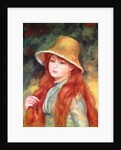 Young girl with long hair, or Young girl in a straw hat, 1884 by Pierre Auguste Renoir