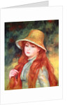 Young girl with long hair, or Young girl in a straw hat, 1884 by Pierre Auguste Renoir
