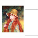 Young girl with long hair, or Young girl in a straw hat, 1884 by Pierre Auguste Renoir