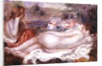 Bather reclining and a young girl doing her hair, 1896 by Pierre Auguste Renoir