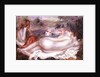 Bather reclining and a young girl doing her hair, 1896 by Pierre Auguste Renoir