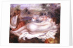 Bather reclining and a young girl doing her hair, 1896 by Pierre Auguste Renoir