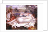 Bather reclining and a young girl doing her hair, 1896 by Pierre Auguste Renoir