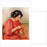 Gabrielle darning, 1908 by Pierre Auguste Renoir