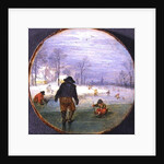 Skaters in a landscape by Adriaen Pietersz. van de Venne