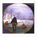 Skaters in a landscape by Adriaen Pietersz. van de Venne