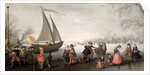 Skaters and a golf party on the ice by David Vinckboons