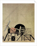 Stage set design for the play 'The Magnanimous Cuckold' by F. Crommelynck, Meyerhold Theatre, Moscow, 1922 by Lyubov Sergeevna Popova