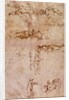 W.4v Page of sketches of babies or cherubs by Michelangelo Buonarroti