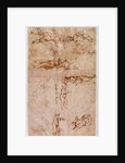 W.4v Page of sketches of babies or cherubs by Michelangelo Buonarroti