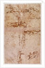 W.4v Page of sketches of babies or cherubs by Michelangelo Buonarroti
