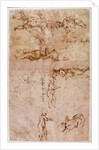 W.4v Page of sketches of babies or cherubs by Michelangelo Buonarroti