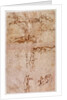 W.4v Page of sketches of babies or cherubs by Michelangelo Buonarroti