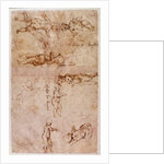 W.4v Page of sketches of babies or cherubs by Michelangelo Buonarroti