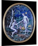 Limoges plaque depicting Adam and Eve, c.1570 by French School