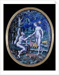 Limoges plaque depicting Adam and Eve, c.1570 by French School