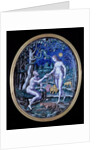 Limoges plaque depicting Adam and Eve, c.1570 by French School