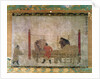 Hanging, depicting grooms feeding horses by Anonymous